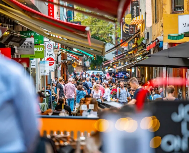 Hardware lane packed lunch crowd